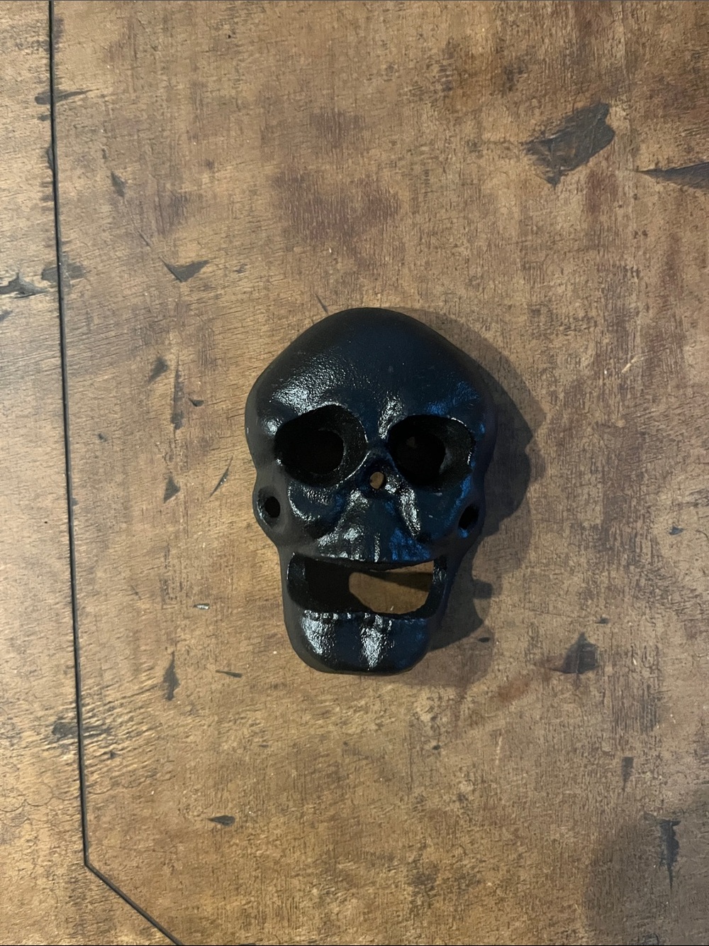 Black Skull Wall Mount Bottle Opener